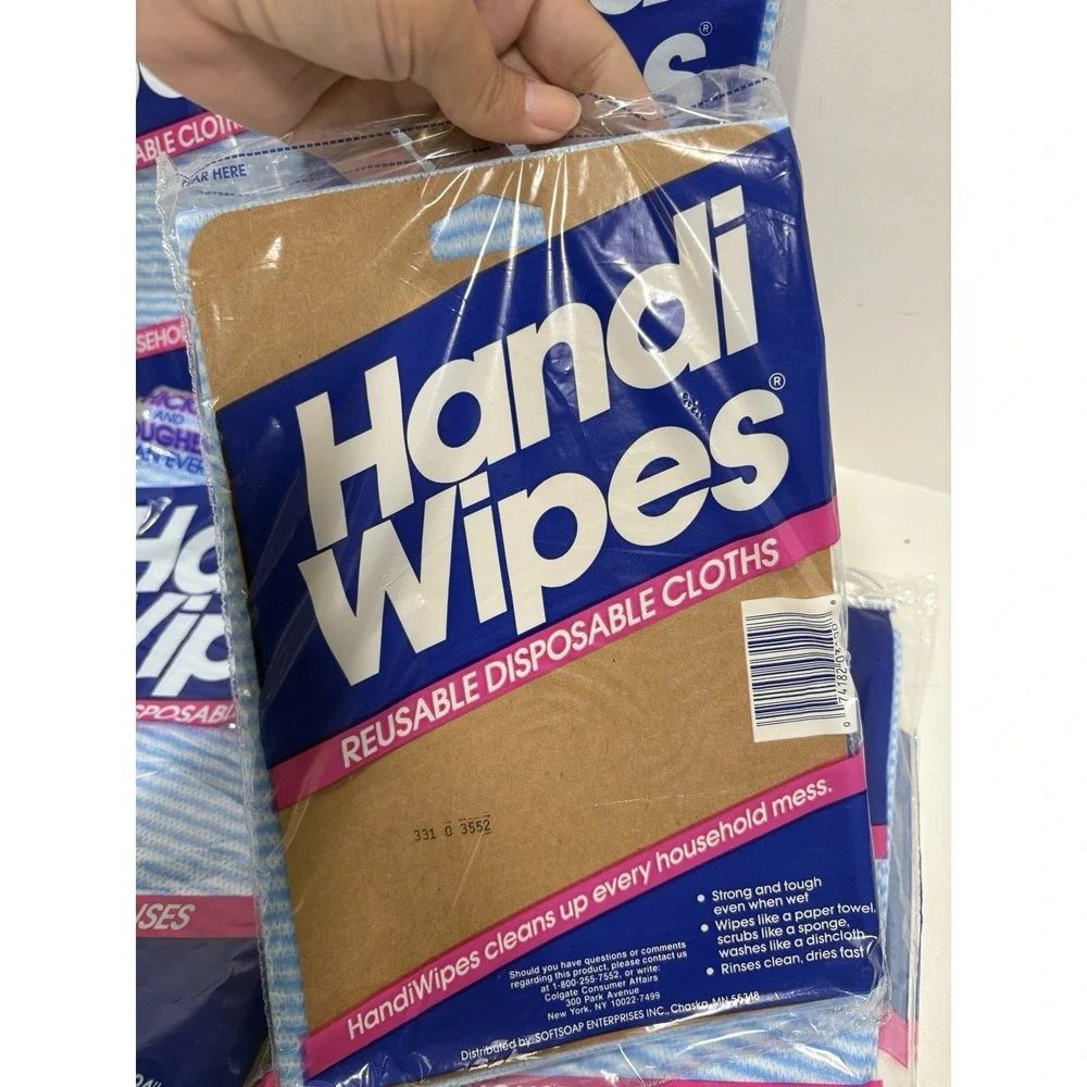 VINTAGE‎ Handi Wipes Reusable Lot of 6 Multi-purpose Cloths Blue 6 Pk Tougher